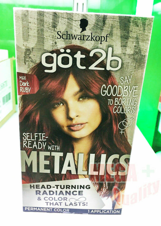 Schwarzkopf Got2b Metallics Permanent Color Application Kit # M68 DARK RUBY
