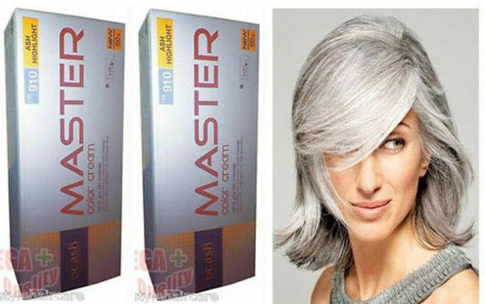 2 x DCASH Permanent Hair Dye Color Cream Super Color # HA 910 ASH GRAY HIGHLIGHT