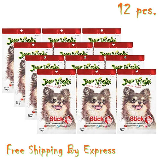 12X JerHigh Stick Dog Puppy Snack Food Strong Bone Joint Chicken Flavor Healthy