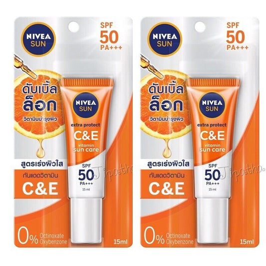 2 x 15ml. Nivea Sun Extra Protect C and E Sunscreen Serum SPF50 PA+++