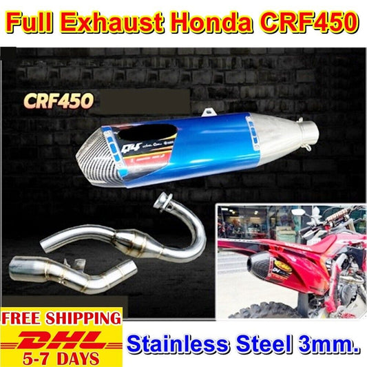 S19 Blue Exhaust Full system For Honda Crf450r Muffler Pipe Crf 450 Crf450 New