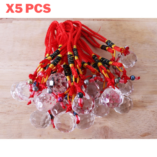 5x Small Crystal Glass Ball Auspicious Fetish Bring Luck Attached to Door Gift