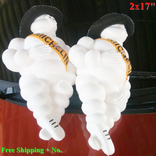 MICHELIN DOLL 2X17 INCH YELLOW SHOULDER MAN DOLL+ COWBOY HAT+ LED+ LIGHT BRACKET