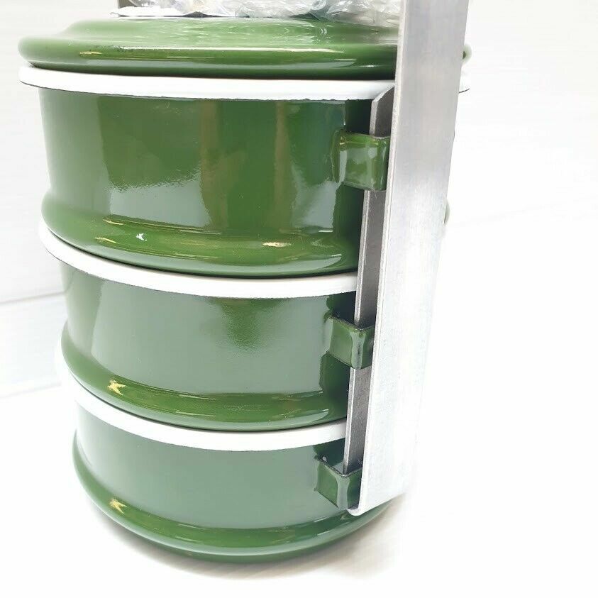 Thai Enamel Tiffin Lunch Box Food Carrier Container Pinto Bento Enamelware