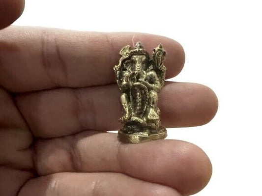 Brass Elephant Lord Ganesha Buddha Hindu God Luxury Model Amulet Property Figure