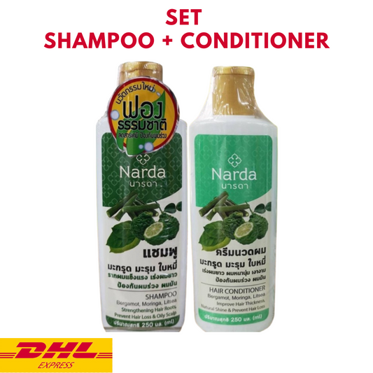 Narda Bergamot Moringa Shampoo +Conditioner Treatment Herbal Hair Growth 250ml