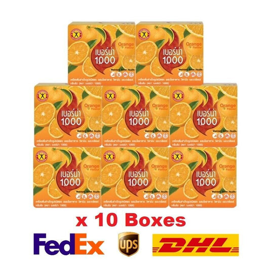 10x NatureGift Berna 1000 Instant Drink Orange Flavour High Vitamins Minerals