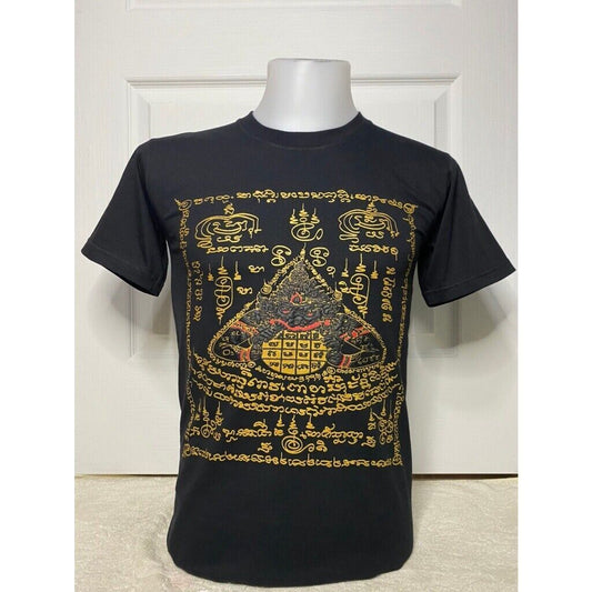 T Shirt Mantra Phra Rahu Giant Talisman Cloth Sak Yant Muay Size XL Thai Amulet