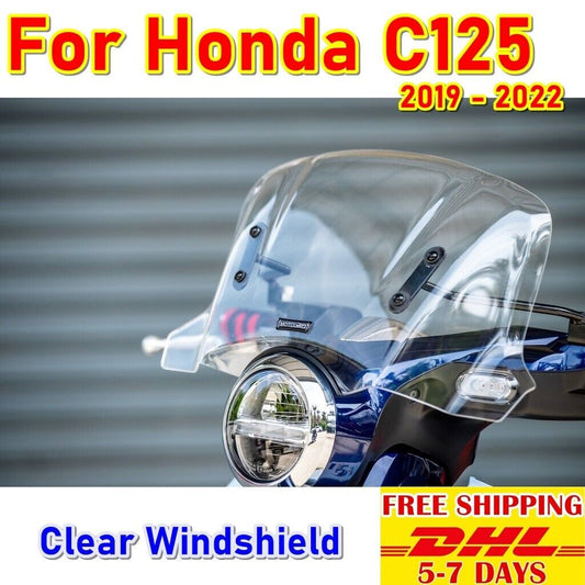 S5 Clear Windshield Slip streamer For Honda Super C125 Cub Windscreen 2019-2022