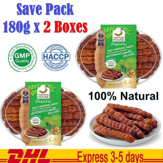 2x Tamarind House 100% Natural Sweet Seedless Dried Tamarind Srichompoo Original