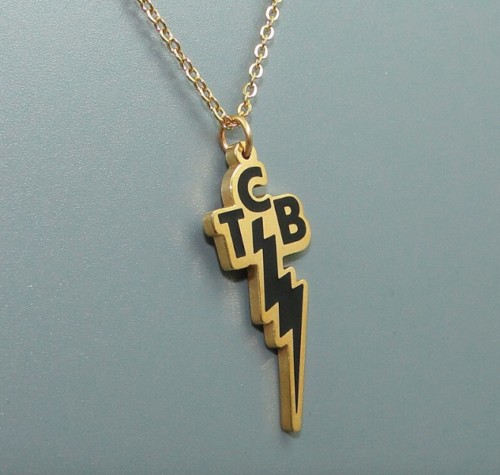 New Elvis Presley Lightning TCB Bolt Concert Gold Plated Pendant Chain Necklace
