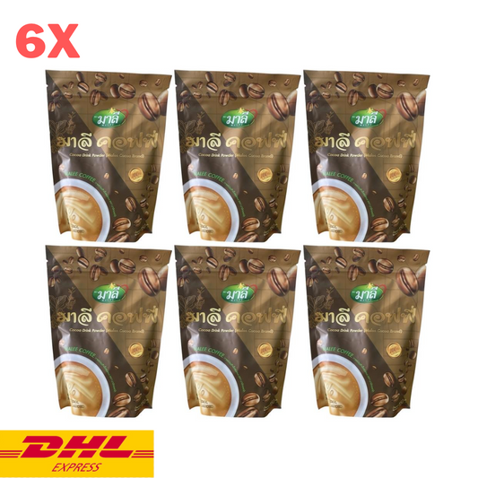 6x Malee Coffee Instant Drink Powder Slimming Weight Management No Sugar Added