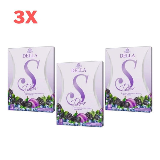 3x Della S Plus New Dietary Supplement Burn Block Reduce Hunger Natural 10's