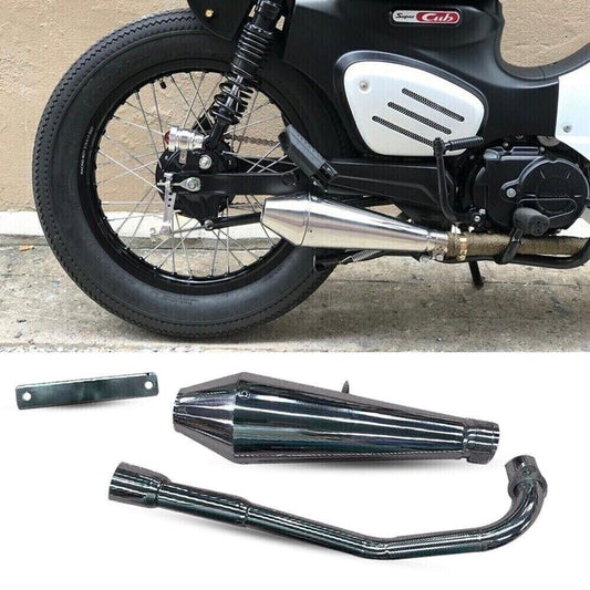 STAINLESS CHROME FULL SYSTEM EXHAUST MUFFLER PIPE FOR HONDA SUPER CUB C125 18-23