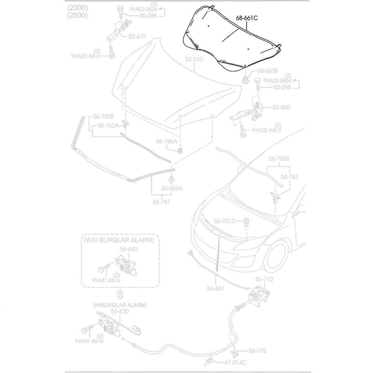 Front Hood Bonnet Heat Shield Insulator FIT Mazda3 2010-2013 BL Sedan Hatchback
