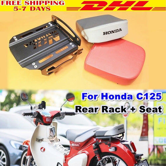 SS6 Rear Rack + Seat Kit For Honda Super Cub C125 New 2018 2022 Carrier Luggage