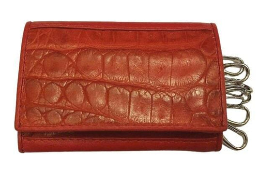 RED GENUINE CROCODILE ALLIGATOR SKIN LEATHER KEY CHAINS KEY RINGS MEN'S WALLET