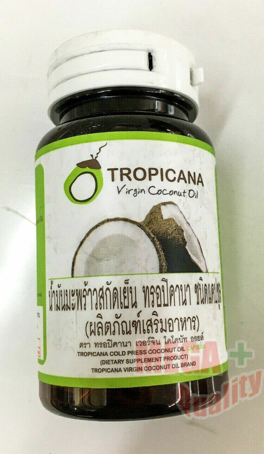 Tropicana Virgin Coconut Oil 60 Capsules Top Quality Diet Weight Loss Skin Hair