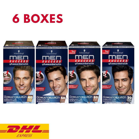 6x Schwarzkopf Men Success Professional Hair Color Dye Kit 40, 50, 60, 70 Choose