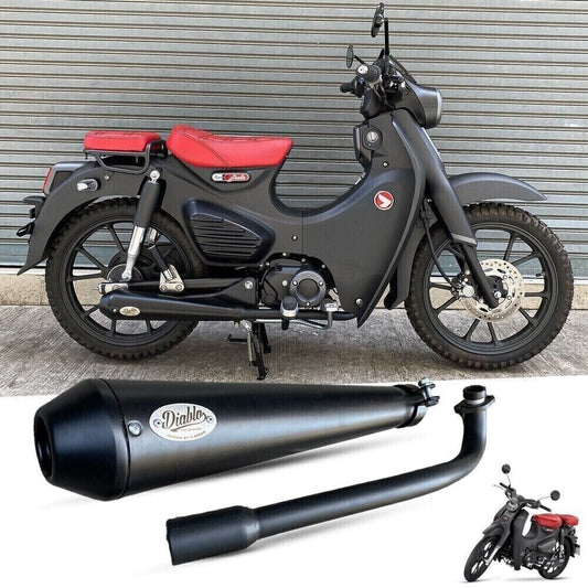 DIABLO BLACK FULL EXHAUST SYSTEM MUFFLER PIPE FOR HONDA SUPER CUB C125 2018-2023