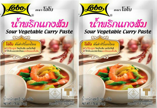 2 x Lobo Sour Vegetable Curry Paste Thai Authentic Food Thai Cooking 50g.