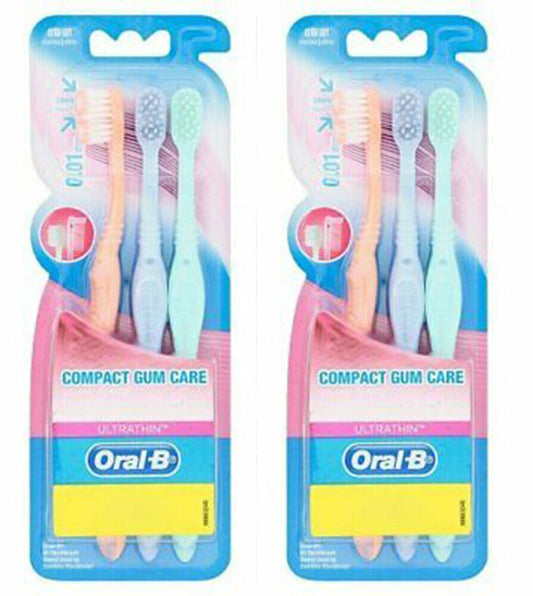 6 x Oral-B Compact Gum Care Extra Small Head Gentle Clean Extra Soft Toothbrush