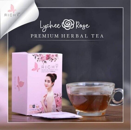 RICHY Premium Herbal Tea Lychee Rose Green Tea 100% Natural Detox CHARICHY