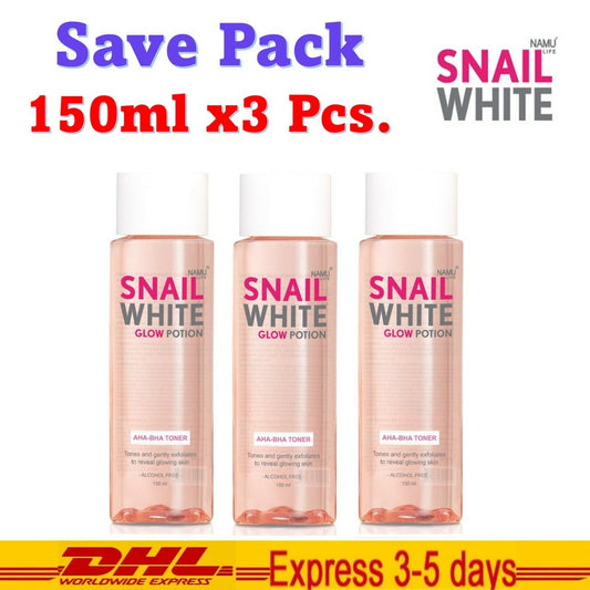 Namu Life Snailwhite Glow Potion AHA-BHA Liquid Exoliant Glowing Skin (3x150ml)