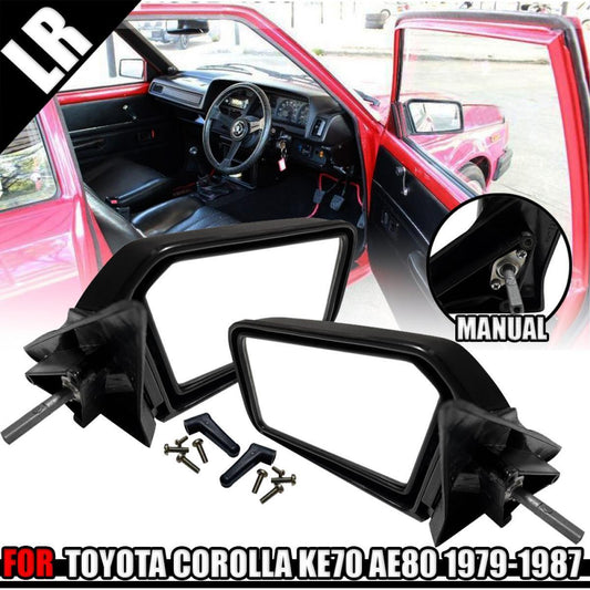 Side View Manual Fold Mirrors Pair Fit Toyota Corolla KE70 AE80 82 EE80 1979-87