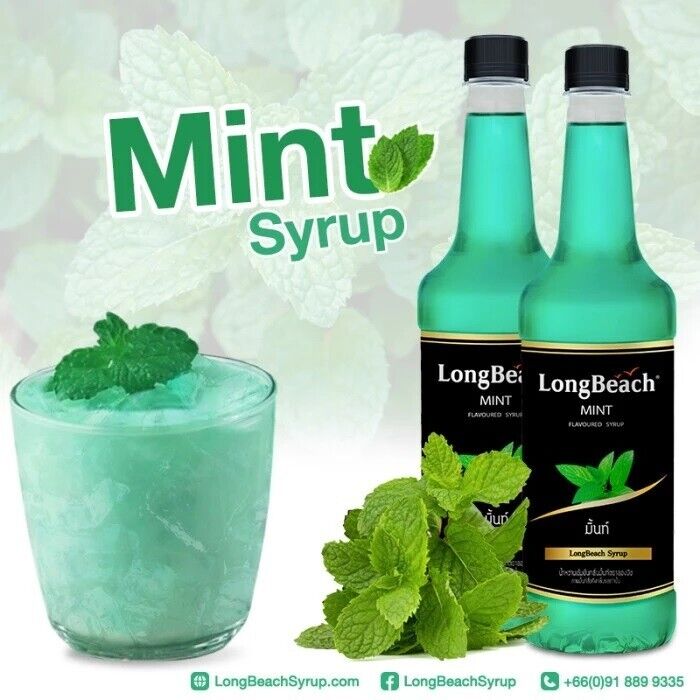 3x LongBeach Mint Syrup concentrated nectar mixed drink Cafe Restaurant Party