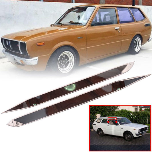 Rain Visor Weather Guard Chrome For 2 Door Toyota Corolla KE36 Van 1974-1981