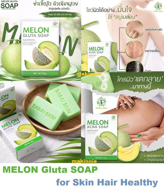 Melon Gluta ACNA Soap Fragrant, clean, white, clear Skin smooth, soft 70 g.