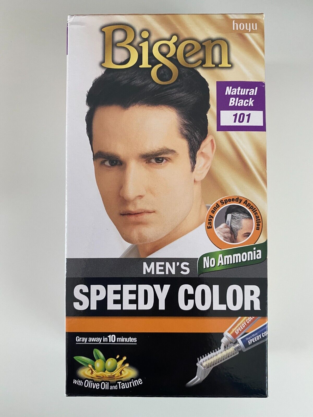 Bigen Men's Speedy Hair Color Black Natural 101 Cream Dye No Ammonia 10 Minutes