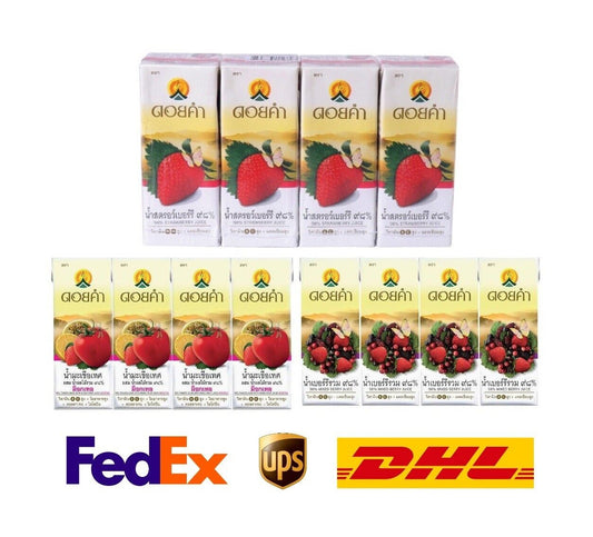12x Doi Kham Juice Mixed Berry, Strawberry, Tomato High Vitamins Drink Smoothies