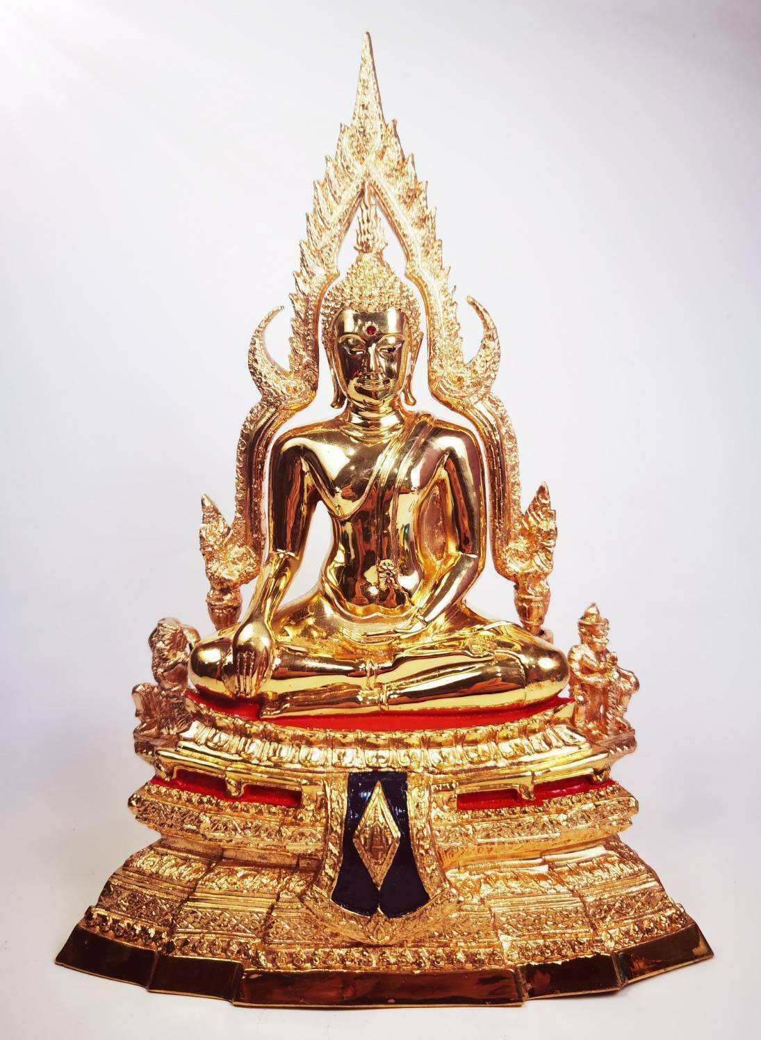 Phra Bucha Chinnaraj Gold bronze Chinnarat Buddha Statue Worship Altar Amulet