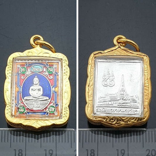 Blue LP Sothorn Antiques Collectibles Talisman Buddha Pendant Necklace Amulet