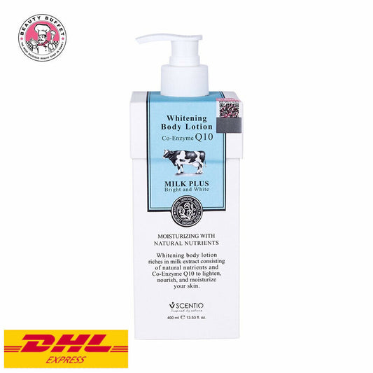 SCENTIO MILK PLUS WHITENING Q10 BODY LOTION Beauty Buffet Moisturizing 400ml