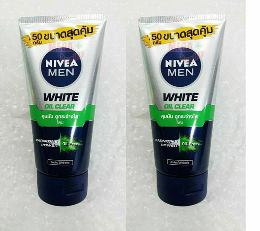 2x 150g NIVEA MEN ANTI OIL WHITE OIL CONTROL FACIAL CLEANSING FOAM 10X FACE WASH