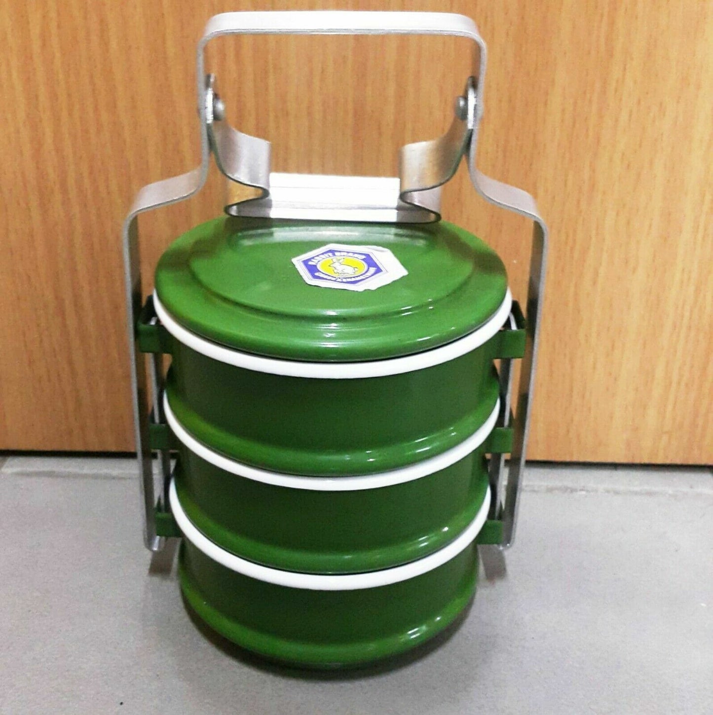 Thai Enamel Tiffin Lunch Box Food Carrier Container Pinto Bento Enamelware