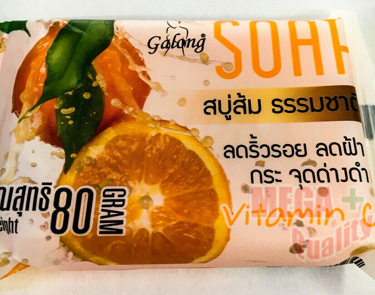 Galong Soap Bar Vitamin C Orange Acne Skin Whitening 80g