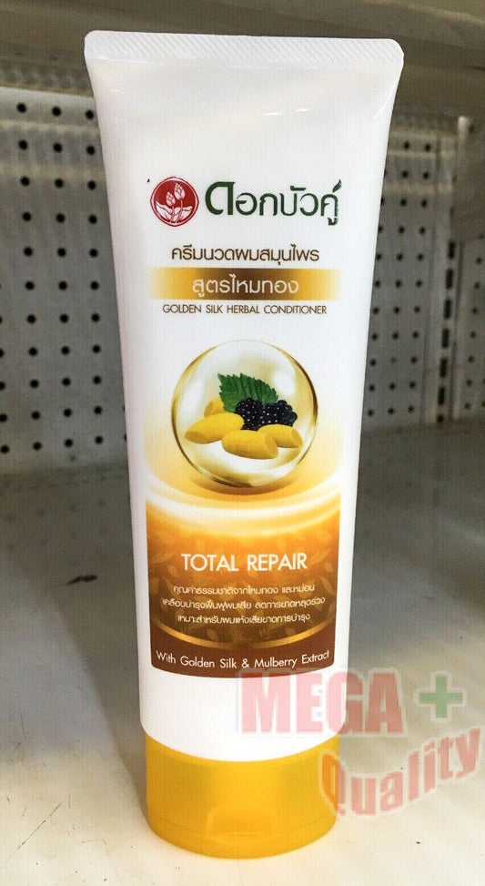 Dok Bua Ku Golden Silk Herbal Conditioner Total Repair for Dry Hair 180ml 1 Pcs