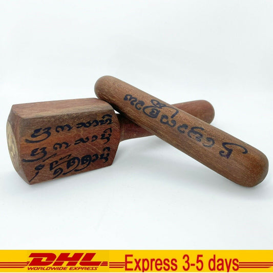 Wooden TOK-SEN Hammer Thai Amulet Holy Magic Spell Tools Therapy Massage Tool