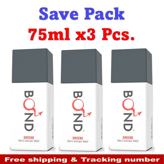 Pack of 3 BOND for Men Intimate Hygiene Personal Wash Ginseng 75ml