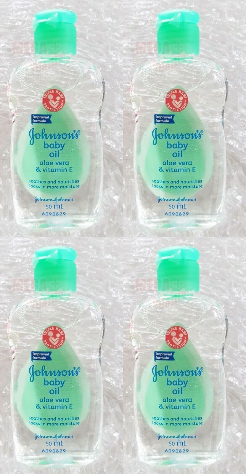 4 x Johnson s Baby Oil with Aloe Vera Vitamin E + Smooth Moisture Skincare 50ml