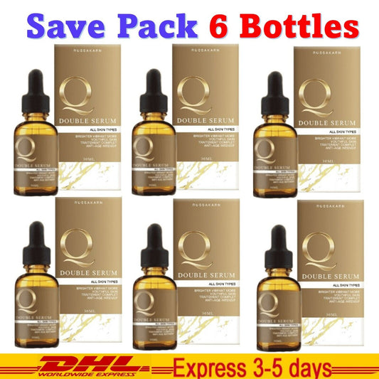 6 x Q Double Serum Reduce Wrinkles Freckles Dark Spots Aura Skin Melasma
