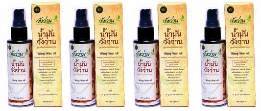 60cc x 4 Wangwan Medicated Oil Blend of 100% Natural Thai herbs Massage Oil