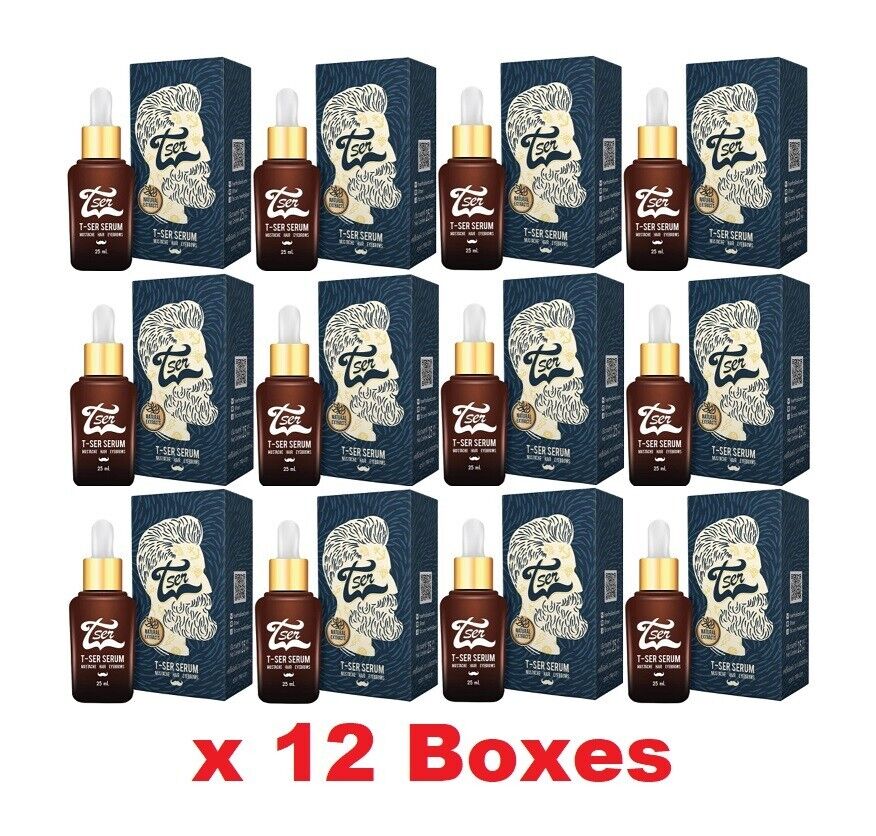 12X T-Ser Serum Nourish Growth Hair Eyebrows Mustache Beard Thicker Natural 100%
