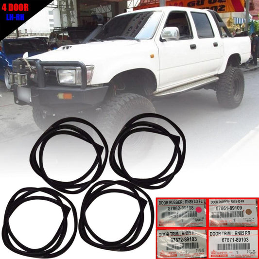 Set Door Rubber Seal Weatherstrip For Toyota Hilux Pickup 1989-97 LN106 RN85 SR5