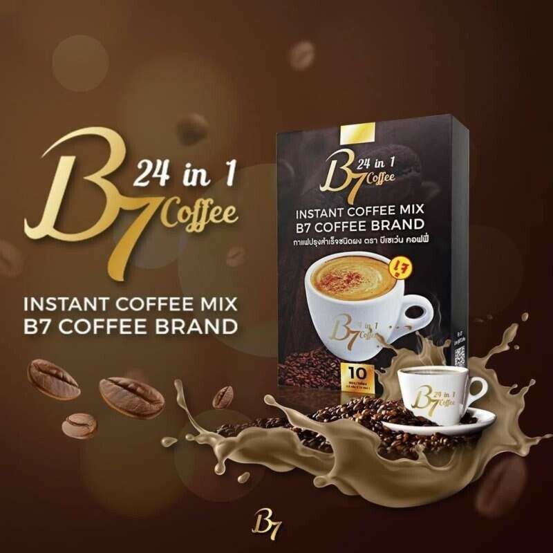 10x B7 Coffee Premium 24 in 1 Instant Mixed Control Weight Cordyceps for Health