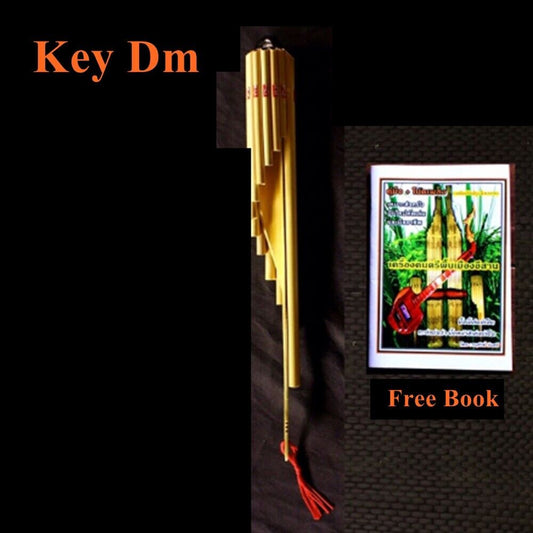 Wote Thai Bamboo Instrument Musical Key Dm Panpipe Handmade Flute Isan Free Book